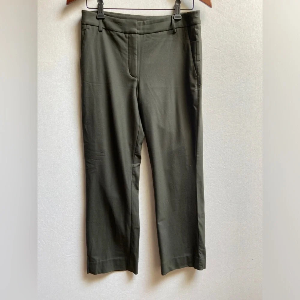 Kit and Ace Cashmere Silk Wool Blend High Waist Trouser Pants Khaki Green 4